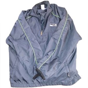 Seattle Seahawks Poncho Reebok NFL Team Apparel on Field Blue XL w/ Pinstripes